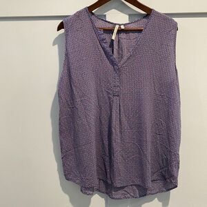 Graham‎ & Greene Top L Red Blue Geometric Sleeveless Blouse Tank